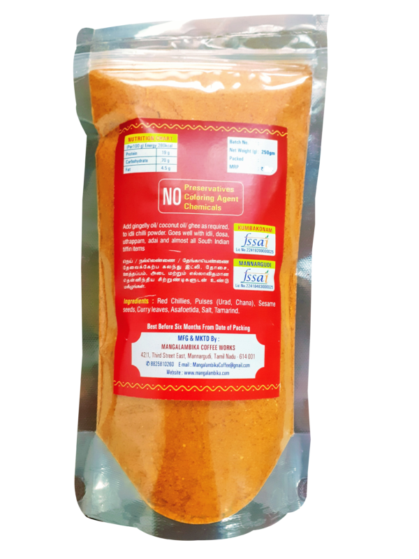 Mangalambika Idli Chilli Powder Milagaippodi Back